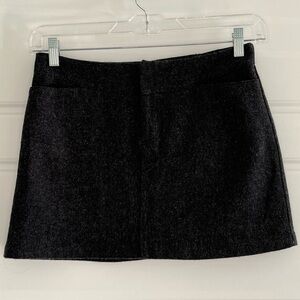 American Eagle Outfitters Wool Blend Mini Skirt Charcoal Size 2 Stretch Academia